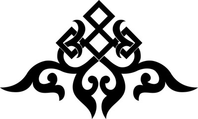 oriental chinese ornament asian traditional pattern floral vintage element cut silhouette ornament central asia applique work for t-shirt mongolian ornament