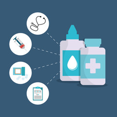 bottle medicine healthcare items vector illustration eps 10