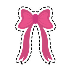 pink ribbon bow icon image vector illustration design 