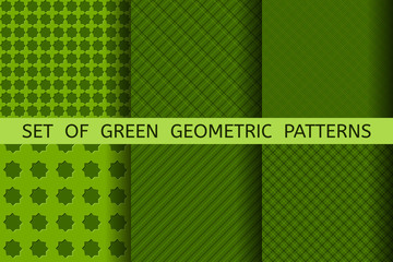 green set of geometric patterns of lines, grids,