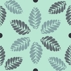 Seamless green leaves pattern background