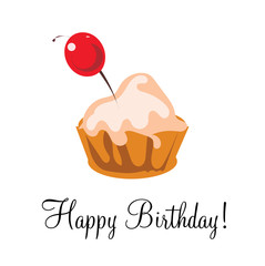 Cupcake Happy Birthday postcard