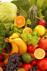 新鮮な野菜と果物　
