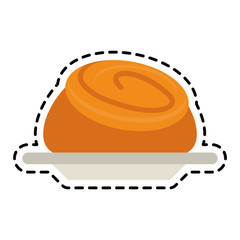 cinnamon roll pastry icon image vector illustration design 