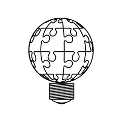 Bulb and puzzle piece icon vector illustration graphic design