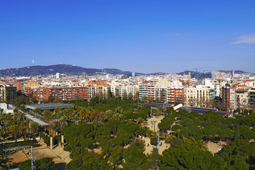 Barcelona ciudad sur zona de plaza España y  estacion de Sans y parque
