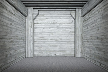 Concrete room with copy space