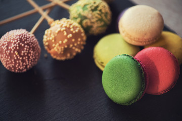 French colorful macarons