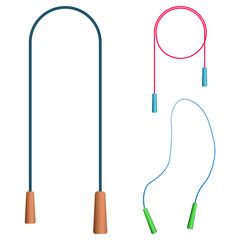 Set of colored jumping ropes, vector illustration.