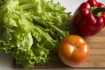 Red pepper,tomato and lettuce