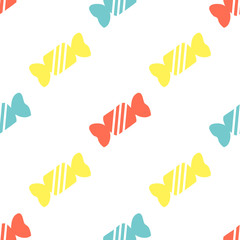 seamless colorful candy pattern on white background