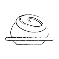 cinnamon roll pastry icon image vector illustration design 