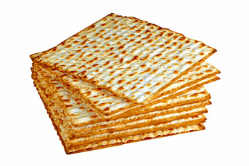Matzah on white background