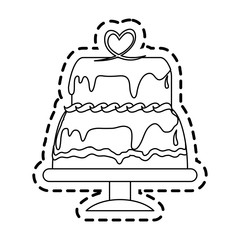 cake with frosting pastry icon image vector illustration design 