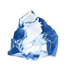 Piece of ice isolated on white background.