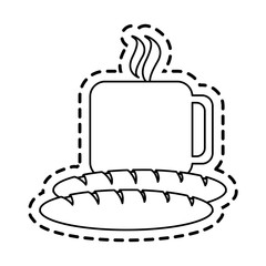 coffee and pastry icon image vector illustration design 