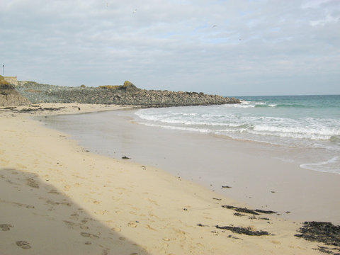 St Ives Cornwall - Bamaluz Beach - Low Tide