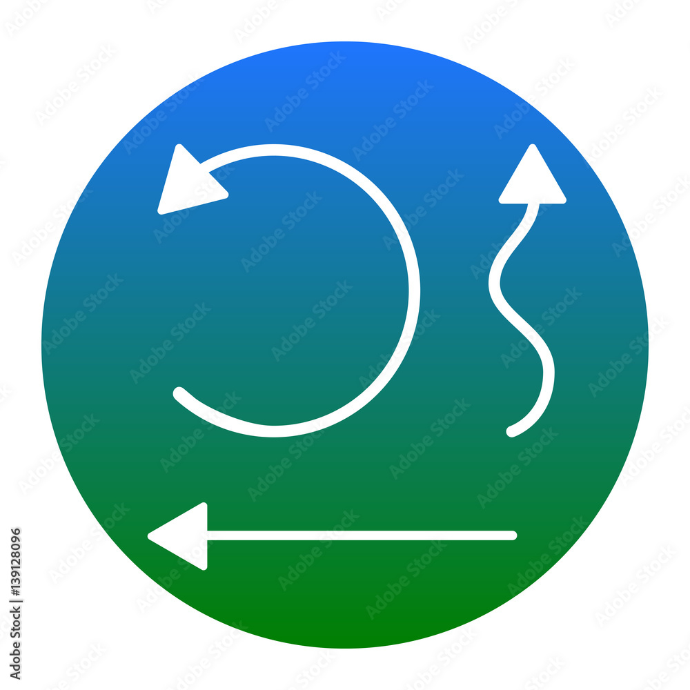 Aufkleber simple set to interface arrows vector. white icon in bluish circle on white background. isolated.