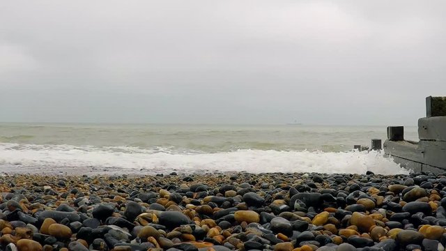 Timelapse of a ship cruising in the horizon 