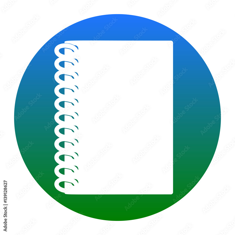 Aufkleber notebook simple sign. vector. white icon in bluish circle on white background. isolated.