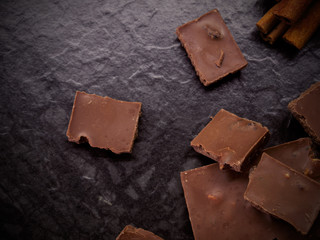  chocolate carob on a dark background
