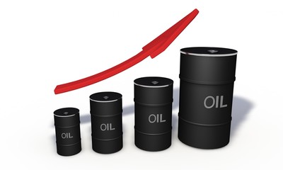Raise of petrol price, background 3d render