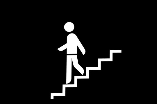 Abstieg auf der Treppe nach unten