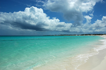 Tranquil Caribbean beach in Anguilla, British overseas territory