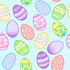 Seamless Easter eggs pattern tileable spring 
