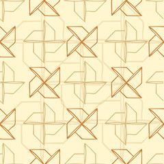 Seamless monochrome turbine origami pattern background