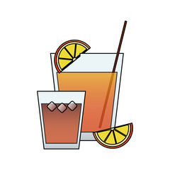 cocktail in embellished glass icon image vector illustration design
