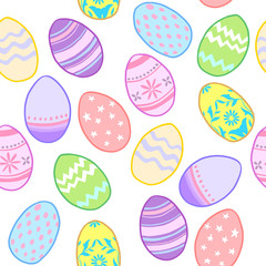 Seamless Easter eggs tileable pattern spring
