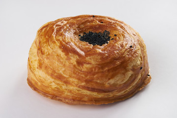 Fresh pastries Gogal isolated on white background. Traditional Azerbaijani Cookie on Novruz Easter