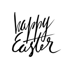 Fototapeta premium Happy Easter lettering for greeting card. Vector vintage letterpress