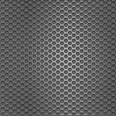 Metal perforated background with hexagon holes