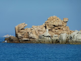Fototapeta na wymiar Granitfelsen auf der Isola di Lavezzi an der korsischen Südküste östlich von Bonifacio, Frankreich
