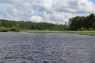 water.sky.clouds.Russia.summer.nature.landscape.river
