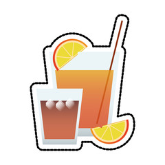 cocktail in embellished glass icon image vector illustration design
