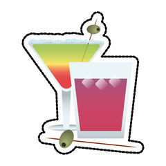 cocktail in embellished glass icon image vector illustration design