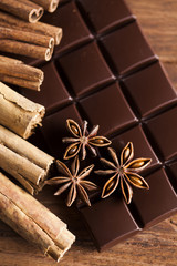 Cinnamon and anise, Dark chocolate with candy sweet