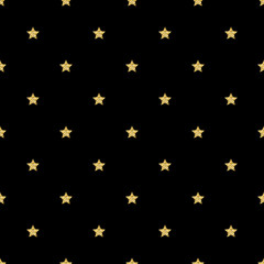 SEAMLESS GOLD STAR GLITTER PATTERN ON BLACK BACKGROUND