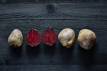 a bunch of beetroot inside outside colorful foods