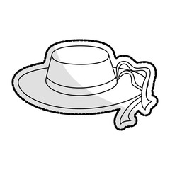 womens sun hat with ribbon icon image vector illustration design
