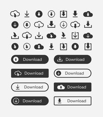 Button collection flat design