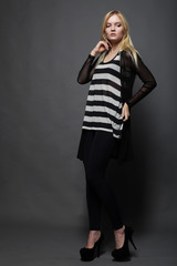 Fototapeta premium pretty model on grey background