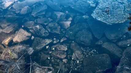 Stones under water