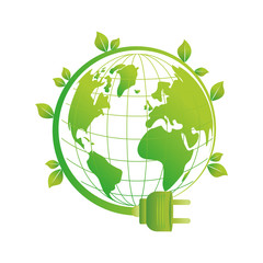 Green energy ecology icon vector illustration graphic design
