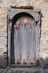 Antique door with old wall in Turkey