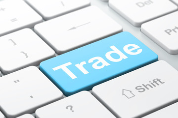 Business concept: Trade on computer keyboard background