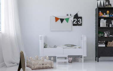 Kids room with white crib